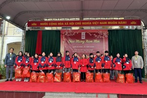 TRƯỜNG THPT ĐÌNH LẬP TRAO QUÀ TẾT CHO HỌC SINH CÓ HOÀN CẢNH KHÓ KHĂN